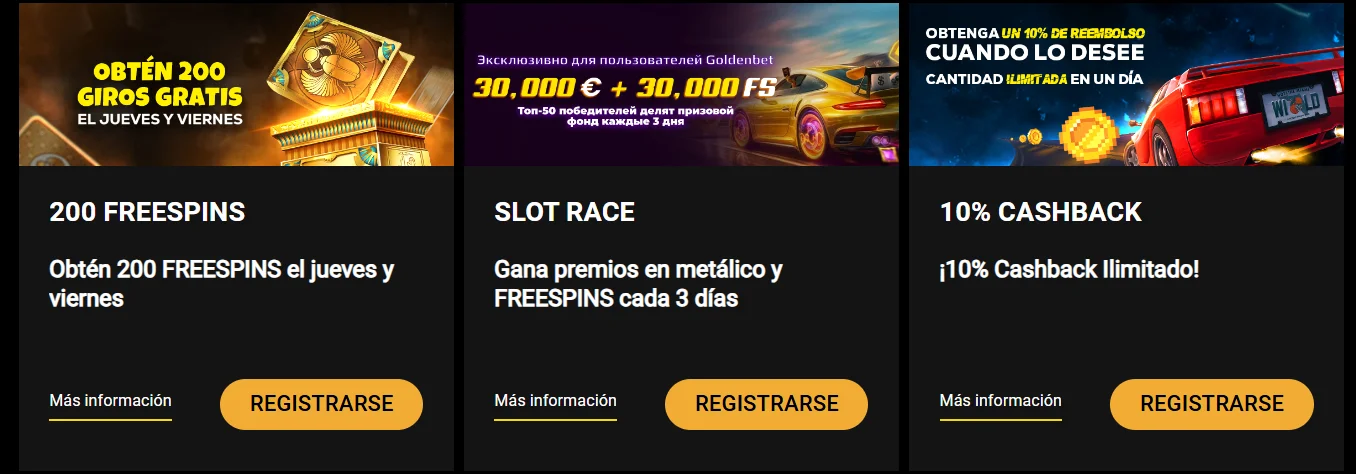 Bono de bienvenida Goldenbet